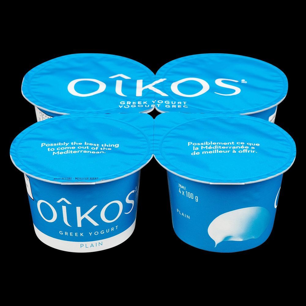 Oikos 2 Percent Milk Fat Plain Greek Yogurt, 100 G -- 24 Per Case