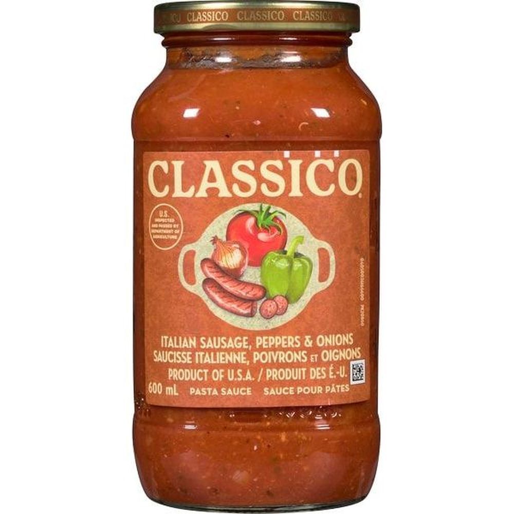 Classico Sauce Pour Pâtes À La Saucisse Italienne Avec Poivrons Et Oignons, 600 Ml -- 12 Par Caisse