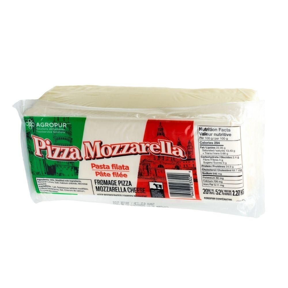 20 Percent Milk Fat 3D Pizza Mozzarella Cheese Block