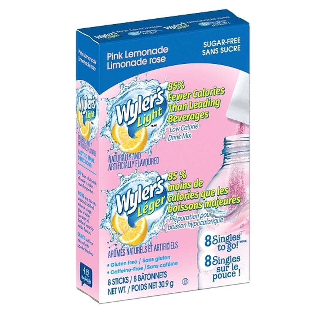 Wyler's Light Sugar Free Pink Lemonade Drink Mix, 30.9 G -- 12 Per Case