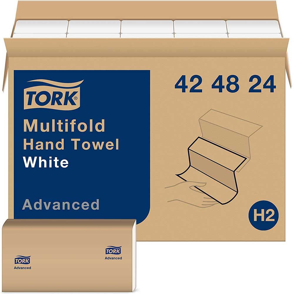 Essity White H2 Tork 1 Ply Multifold Hand Towel, 9 X 9.5 In -- 4000 Per Case