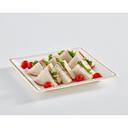 Compostable Bagasse Square Gold Rim Fibre Plate