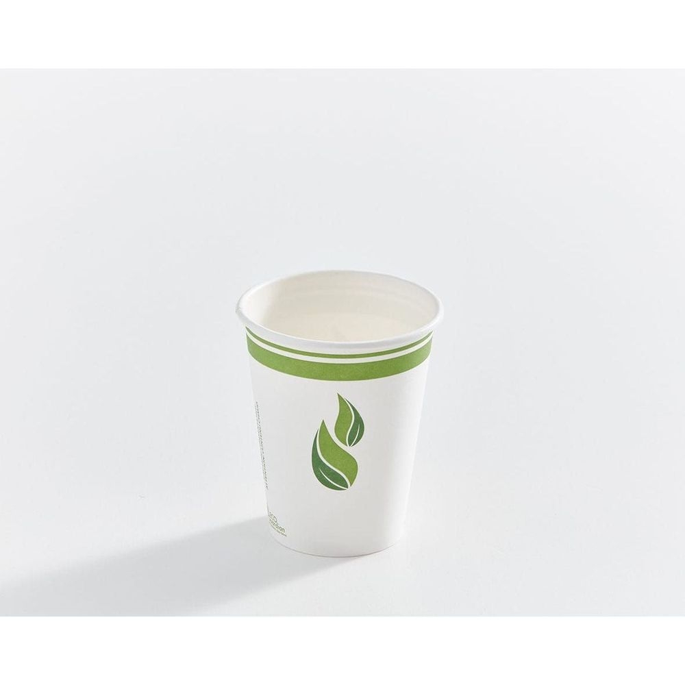 8 oz Compostable PLA-Lined Single Wall Paper Cup