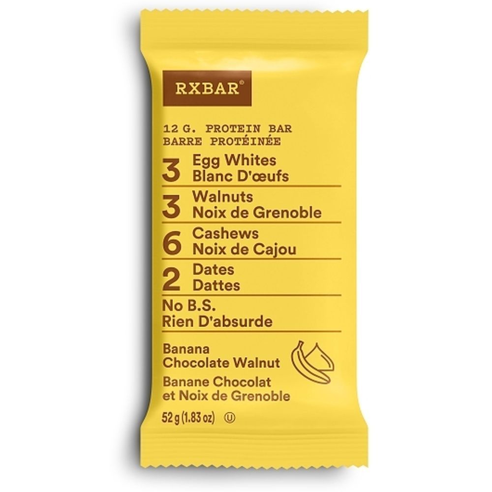 Rxbar Barre Protéinée Banane, Chocolat Et Noix, 624 G – 6 Par Boîte