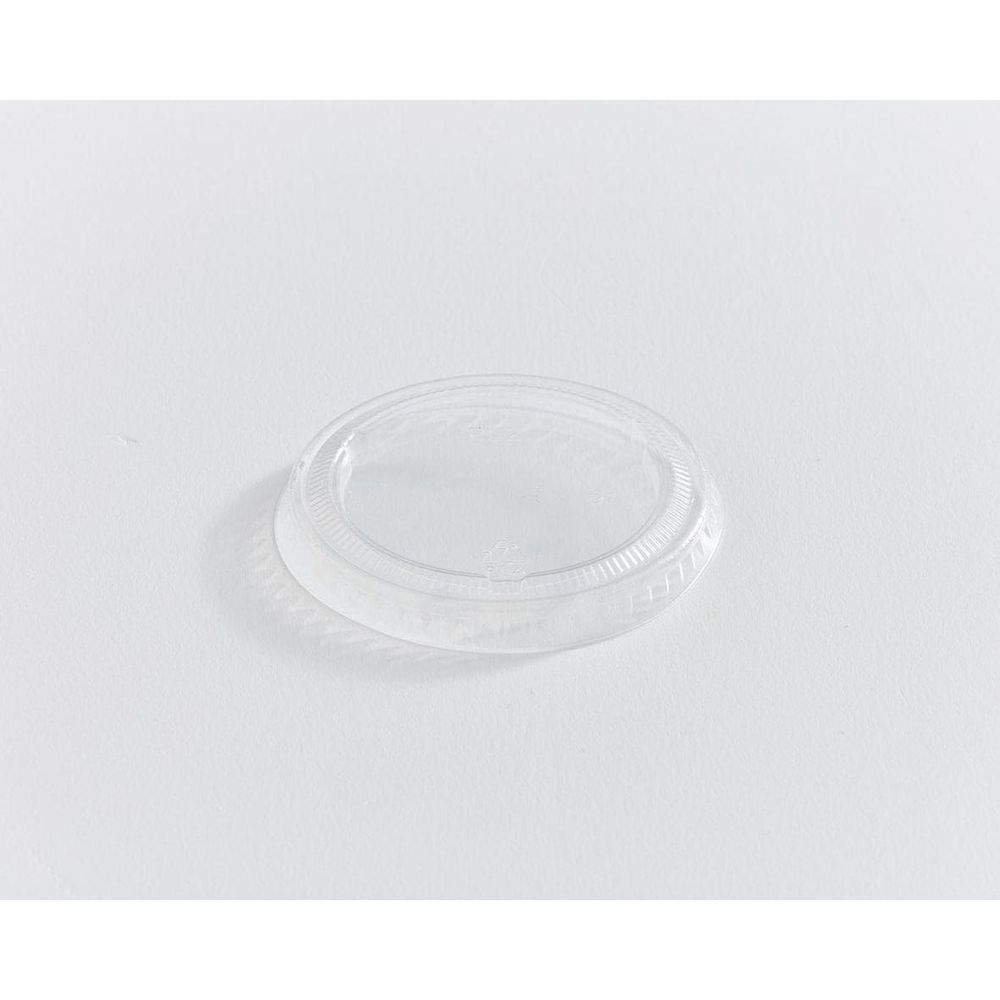 Clear Compostable PLA Flat Lid for 2 oz Portion Cup