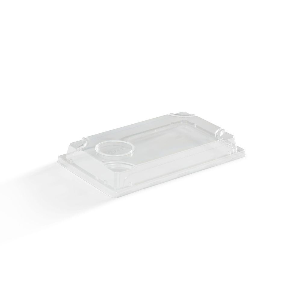Eco Guardian 9.3 X 5.7 In Clear Pet Lid For Large Rectangular Fibre Recyclable Sushi Tray -- 600 Per Case