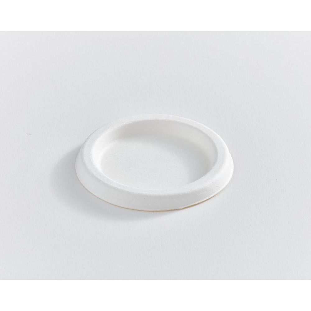 Compostable Bagasse Round Fibre Lid for 2 oz Portion Cup