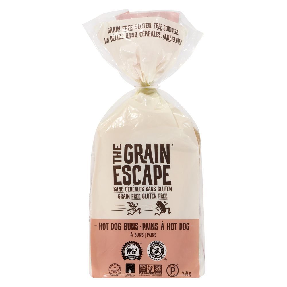 The Grain Escape Grain Free Gluten Free Hot Dog Buns, 260 G -- 6 Per Case