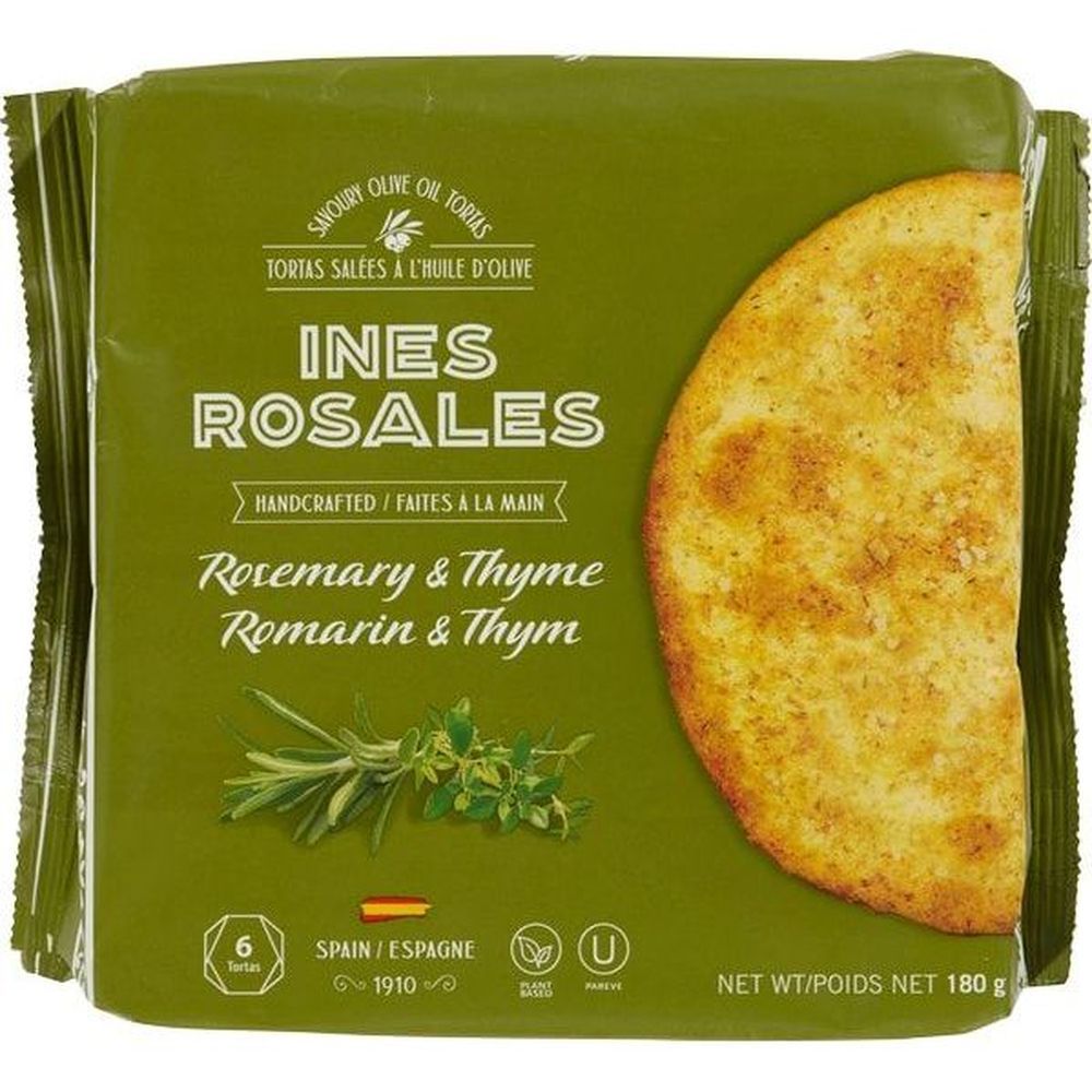 Ines Rosales Rosemary And Thyme Savoury Olive Oil Torta, 180 G -- 10 Per Case
