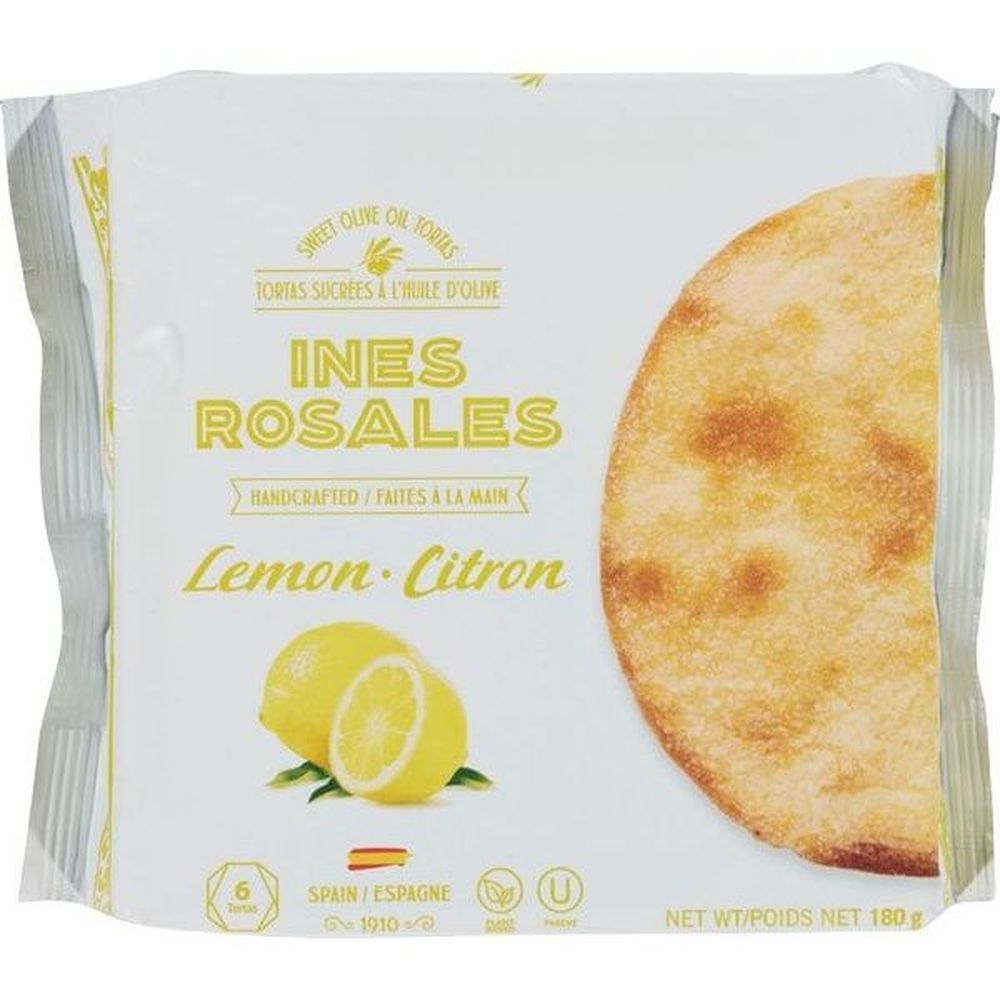 Ines Rosales Lemon Sweet Olive Oil Tortas, 180 G -- 10 Per Case