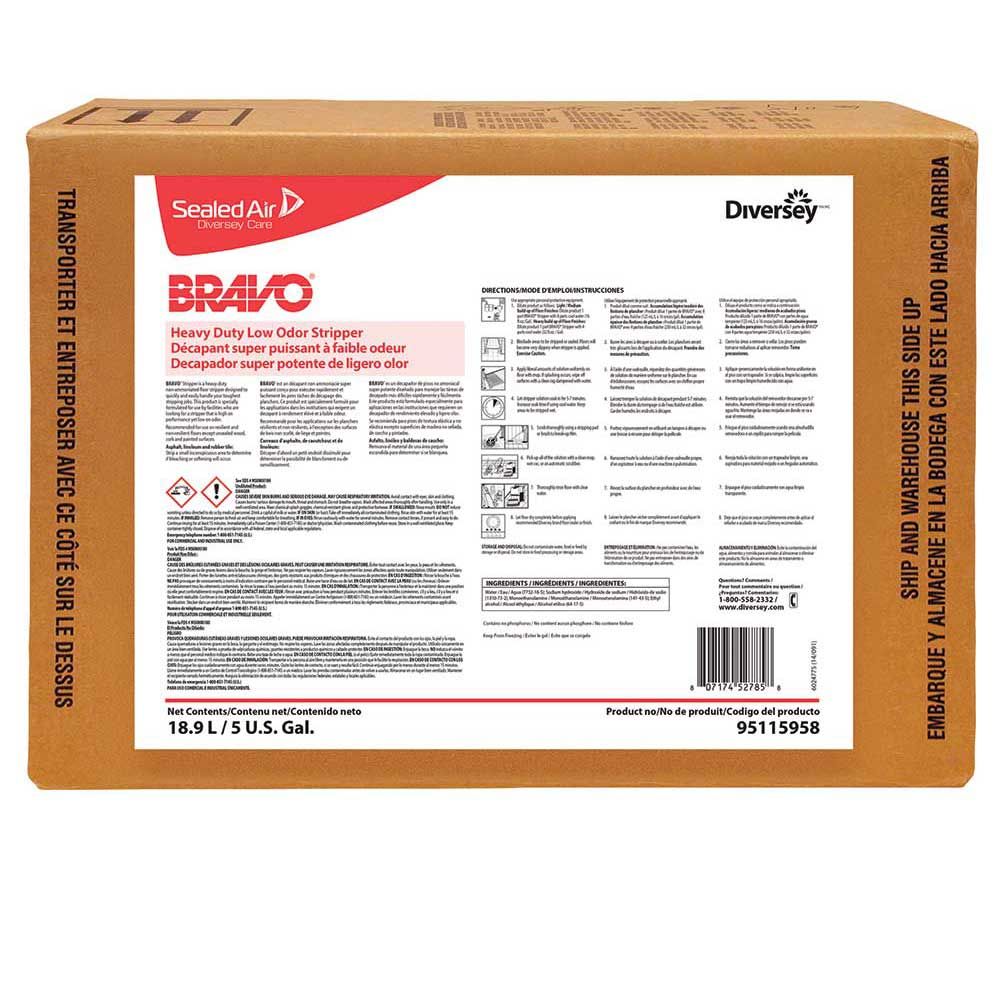 Diversey Bravo Heavy Duty Low Odor Stripper, 5 Gal