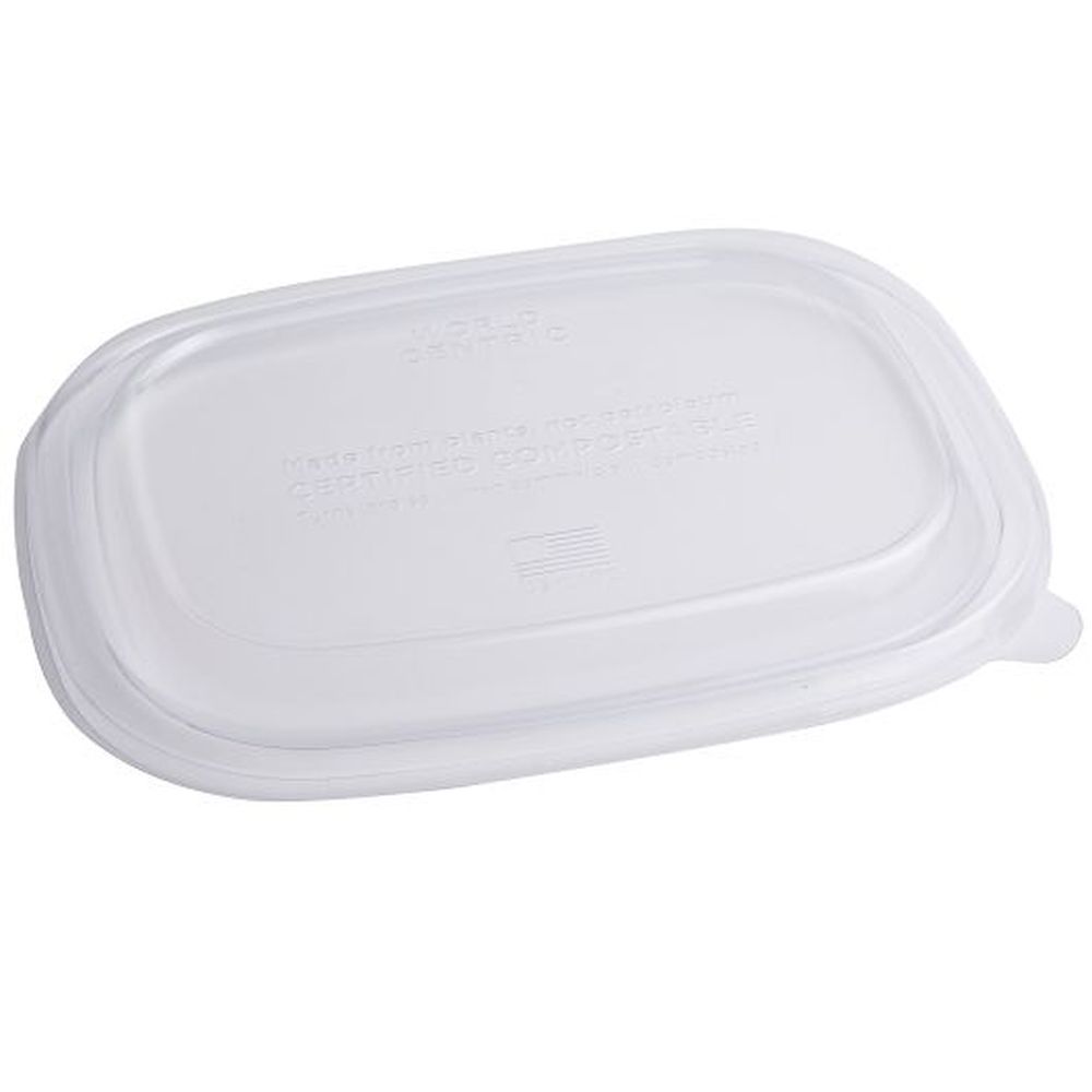 World Centric Ingeo Clear Compostable Lid For Fiber Container, 50 Count -- 8 Per Case