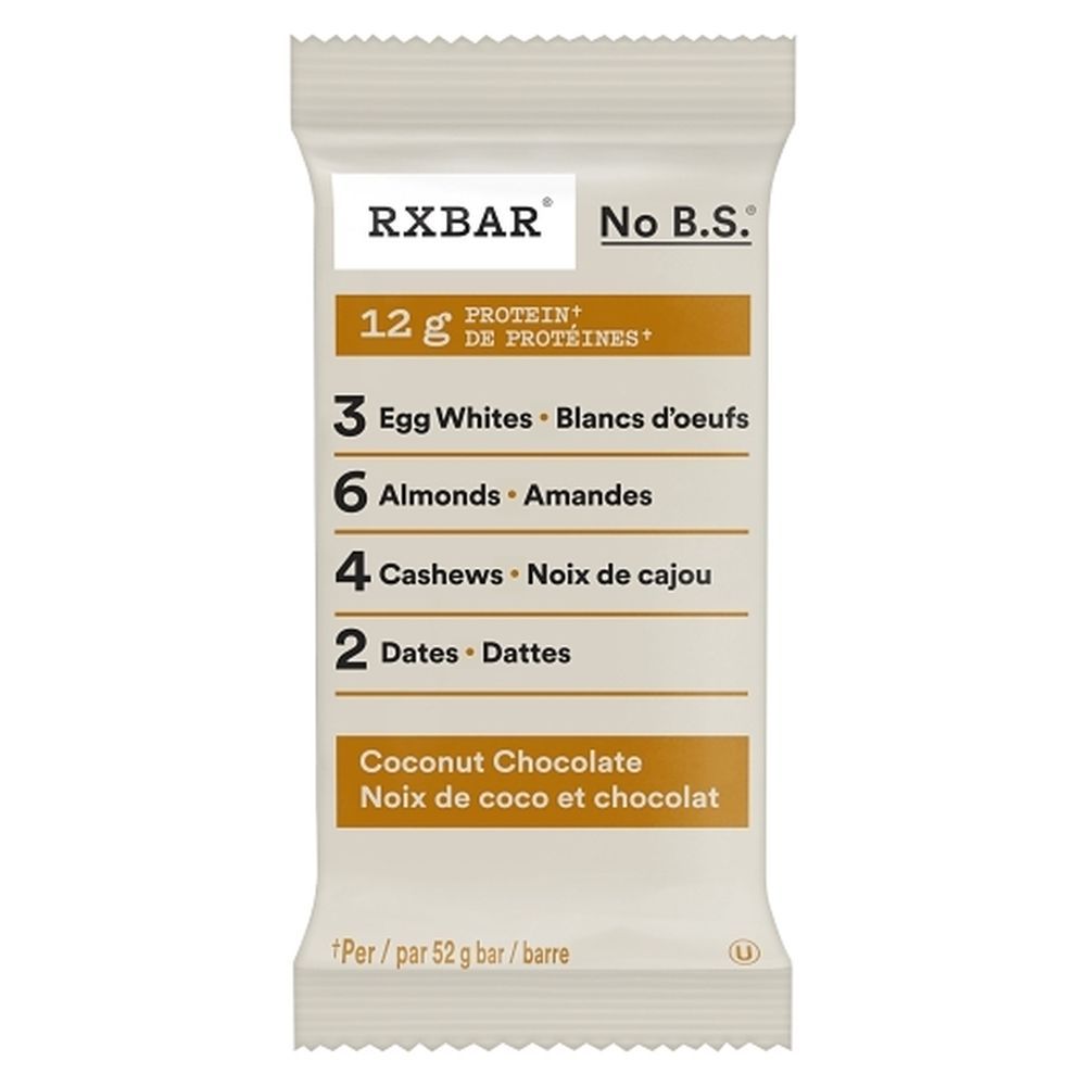Rxbar Barre Protéinée Chocolat-noix De Coco, 52 G – 72 Par Boîte