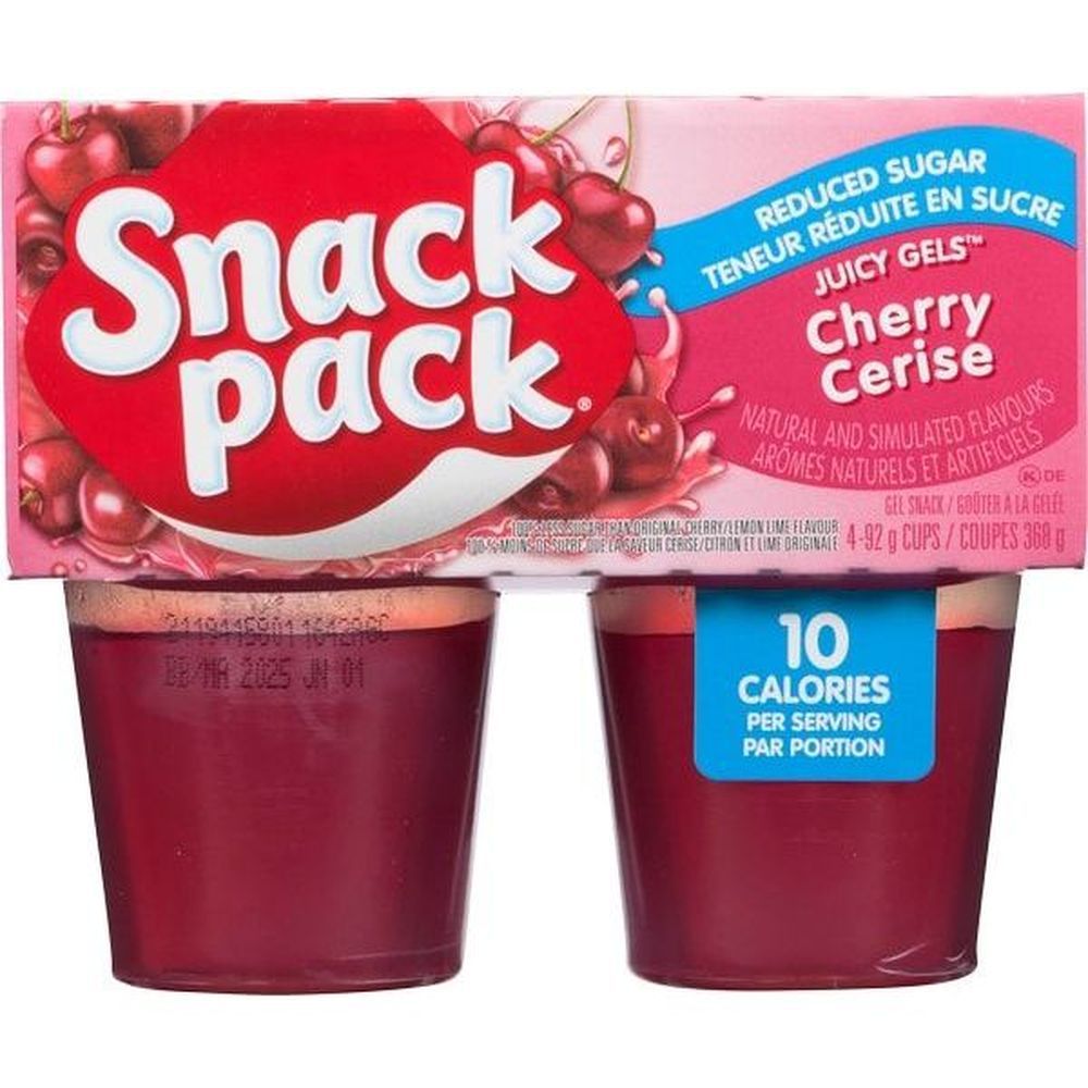 Snack Pack Gelée Juteuse À La Cerise À Teneur Réduite En Sucre, 92 G -- 12 Par Caisse