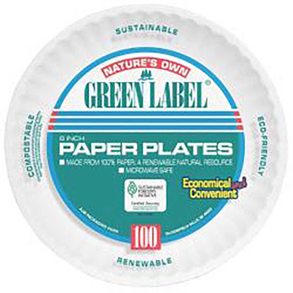 Ajm Packaging White Round Paper Plate, 6 In Dia -- 1000 Per Case
