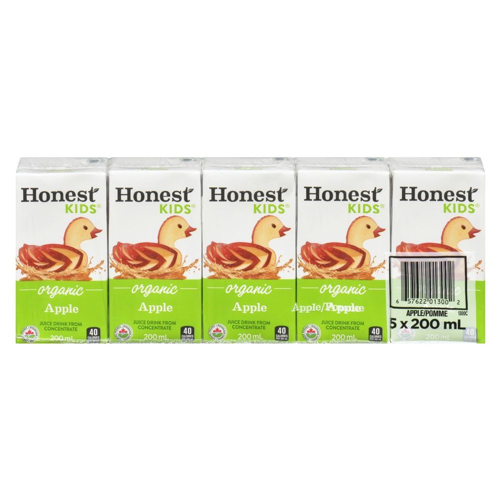Honest Kids Kids 200 Ml Apple Juice, 5 Count -- 8 Per Case