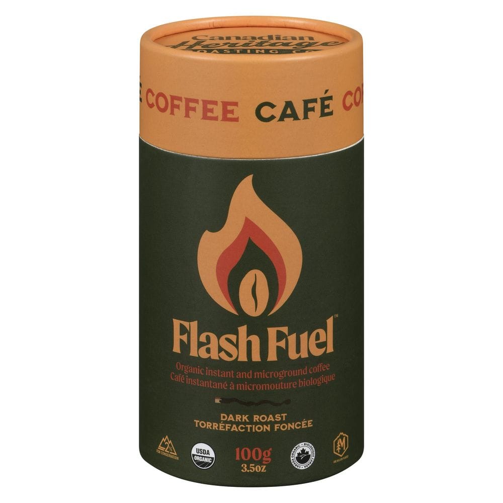 Canadian Heritage Organic Flash Fuel Dark Roast Instant Coffee - Canister, 100 G