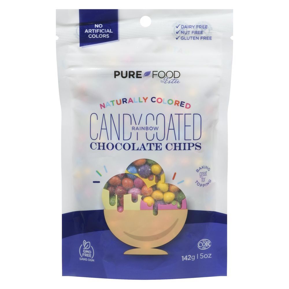 Pure Food By Estee Pépites De Chocolat Miniatures Enrobées De Bonbons Arc-en-ciel, 141 G -- 12 Par Caisse