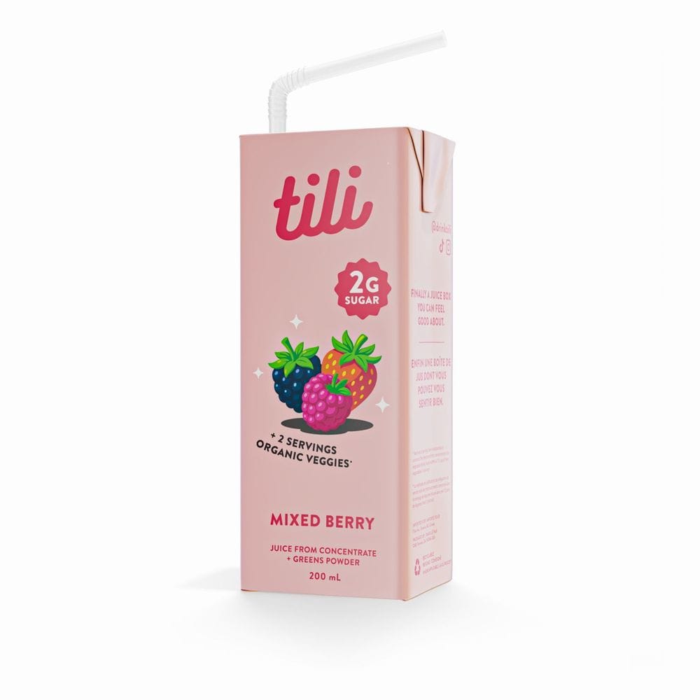 Tili Mixed Berry Super Greens Juice Box, 200 Ml -- 32 Per Case