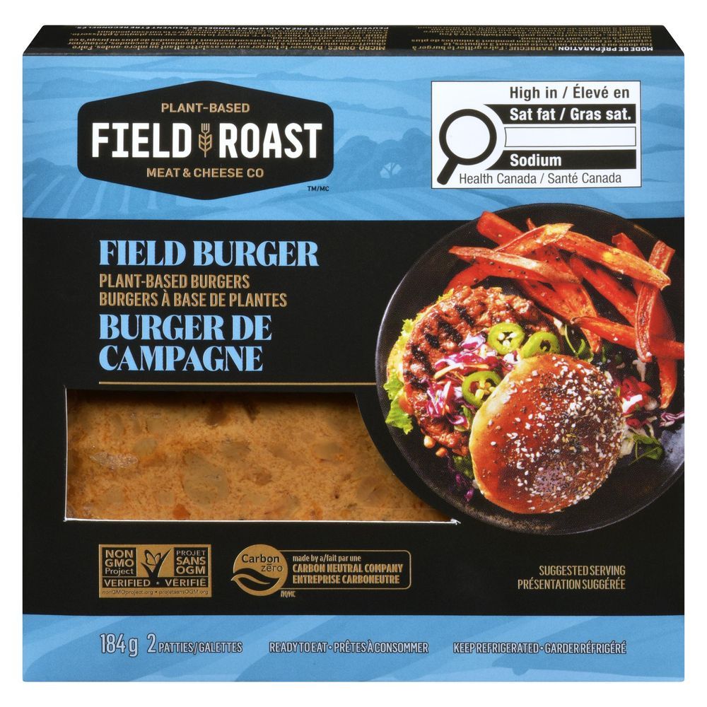 Field Roast ,burger Végétal Field Burger, 184 G
