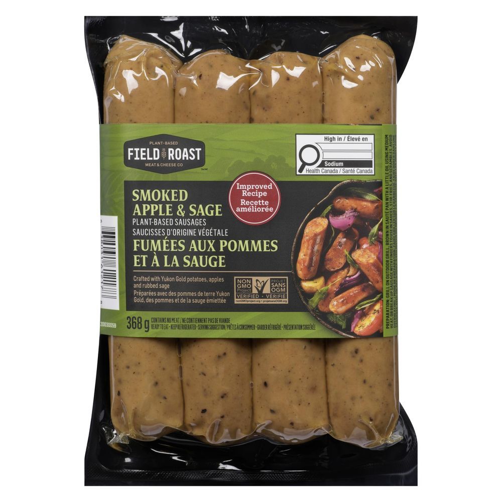 Field Roast ,saucisses Végétales Fumées À La Pomme Et À La Sauge, 368 G