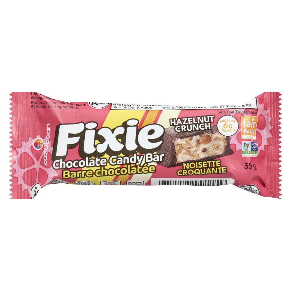 Zazubean Fixie Chocolate Covered Hazelnut Candy Bar, 35 G