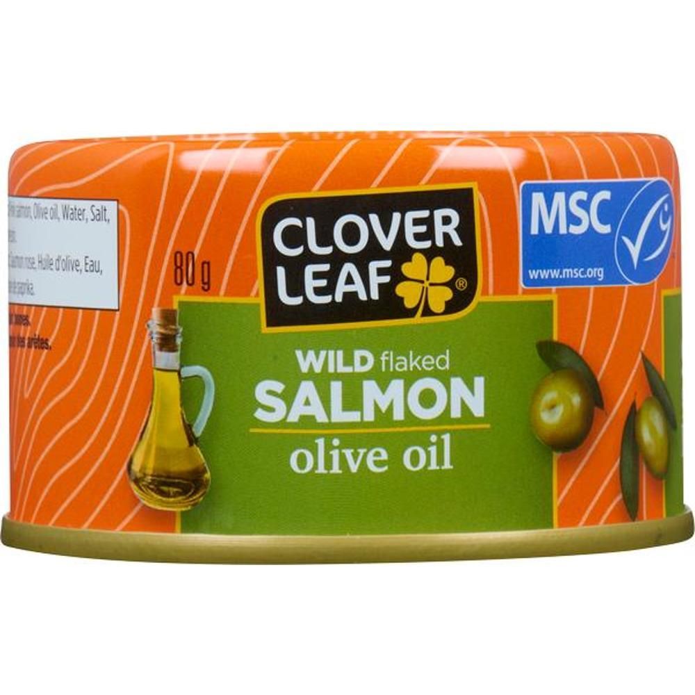 Clover Leaf Wild Flaked Pink Salmon With Olive Oil, 80 G -- 24 Per Case